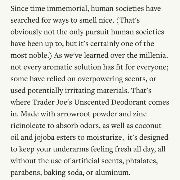 $8❤️‍🔥 Trader Joe’s Unscented Aluminum Free Deodorant 💪🏼 NEW & SEALED - Picture 2 of 3